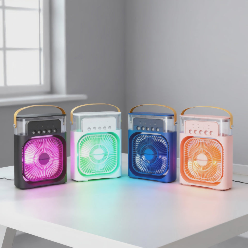 Mini Ventilateur LED RGB — animation produit